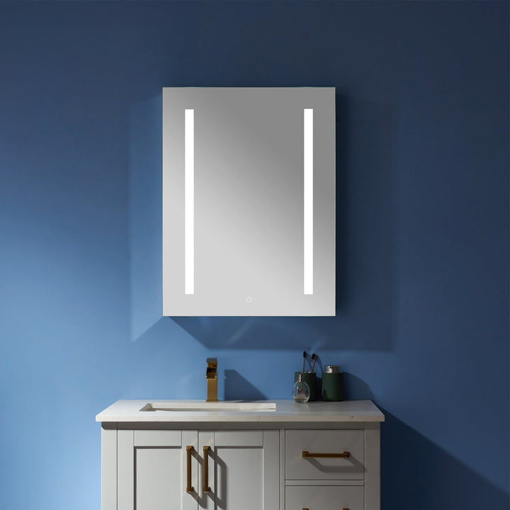 Vinnova 24" Rectangle Frameless Lighted Medicine Cabinet Wall Mounted Mirror