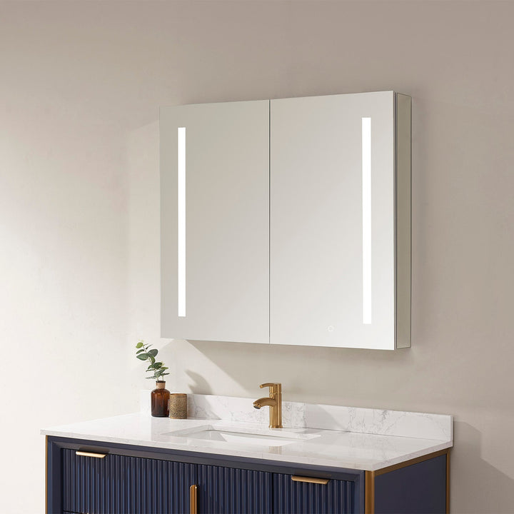 Vinnova 36" Rectangle Frameless Lighted Medicine Cabinet Wall Mounted Mirror