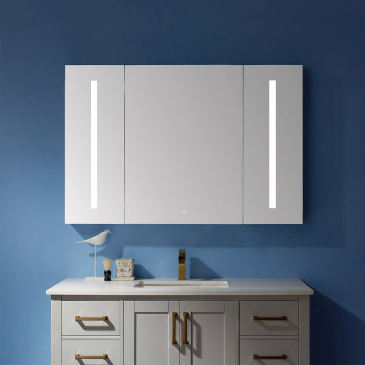 Vinnova 48" Rectangle Frameless Lighted Medicine Cabinet Wall Mounted Mirror