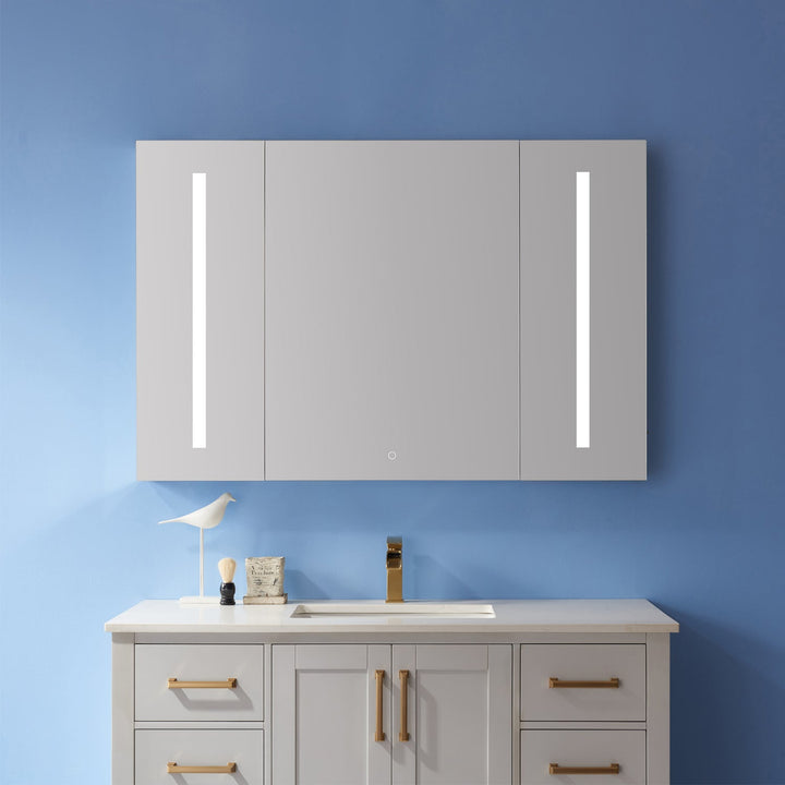 Vinnova 48" Rectangle Frameless Lighted Medicine Cabinet Wall Mounted Mirror