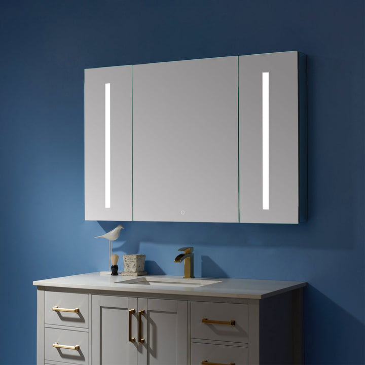 Vinnova 48" Rectangle Frameless Lighted Medicine Cabinet Wall Mounted Mirror