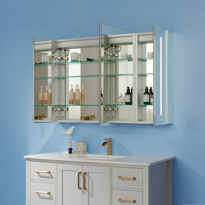 Vinnova 48" Rectangle Frameless Lighted Medicine Cabinet Wall Mounted Mirror