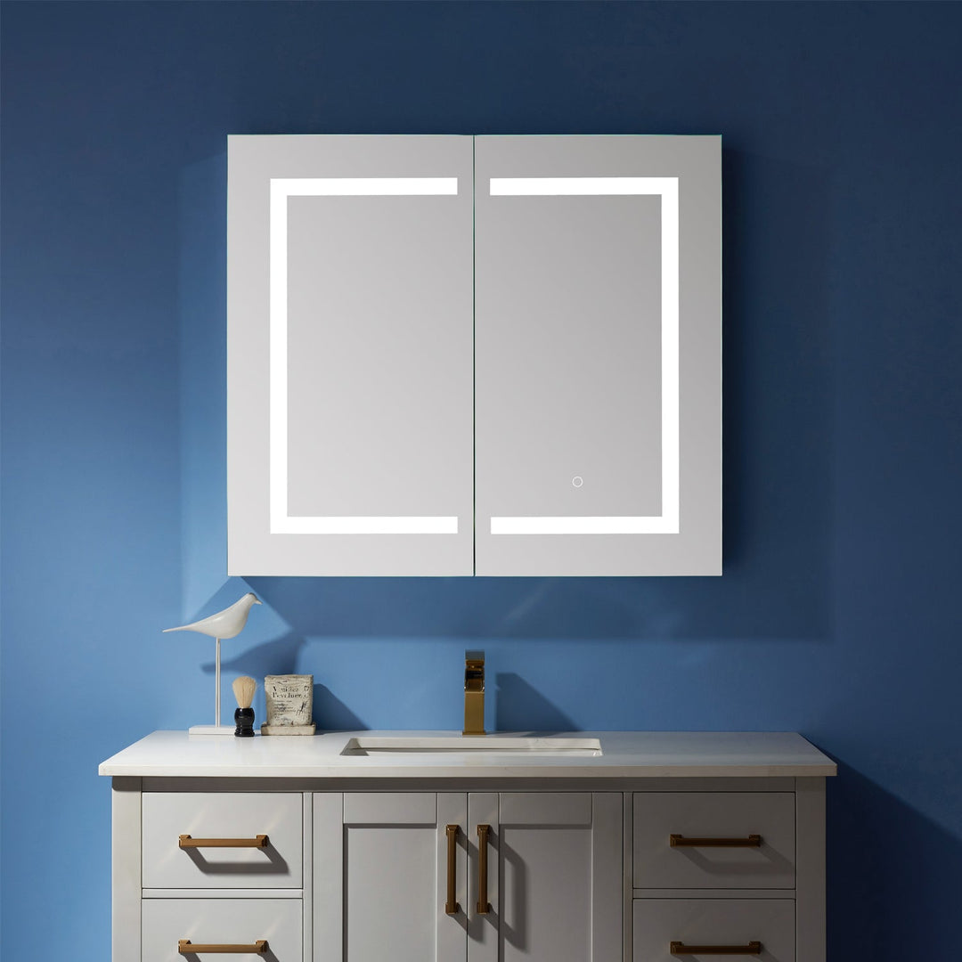 Vinnova 36" Rectangle Frameless Lighted Medicine Cabinet Wall Mounted Mirror
