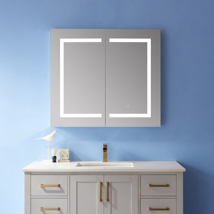 Vinnova 36" Rectangle Frameless Lighted Medicine Cabinet Wall Mounted Mirror