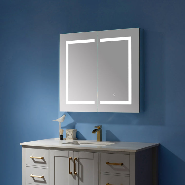 Vinnova 36" Rectangle Frameless Lighted Medicine Cabinet Wall Mounted Mirror
