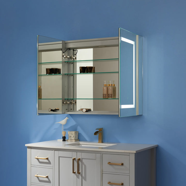 Vinnova 36" Rectangle Frameless Lighted Medicine Cabinet Wall Mounted Mirror