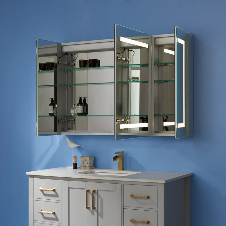 Vinnova 48" Rectangle Frameless Lighted Medicine Cabinet Wall Mounted Mirror