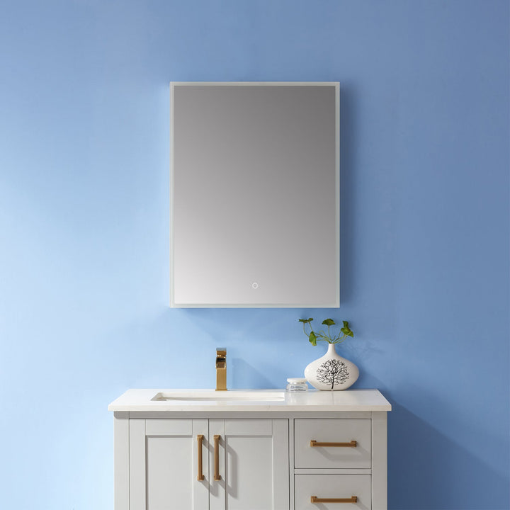Vinnova 24" Rectangle Frameless Lighted Medicine Cabinet Wall Mounted Mirror