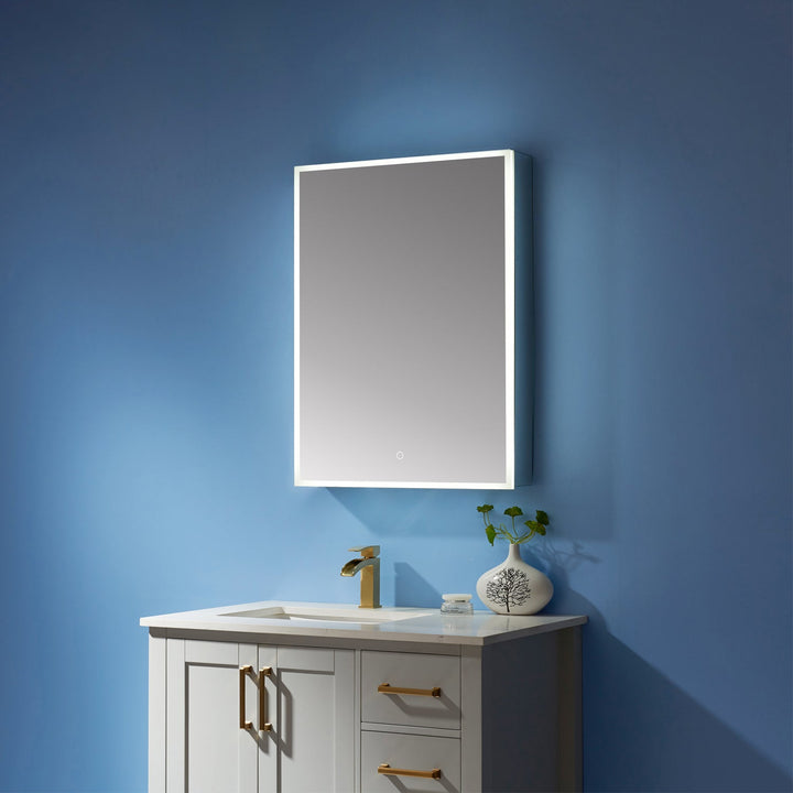 Vinnova 24" Rectangle Frameless Lighted Medicine Cabinet Wall Mounted Mirror