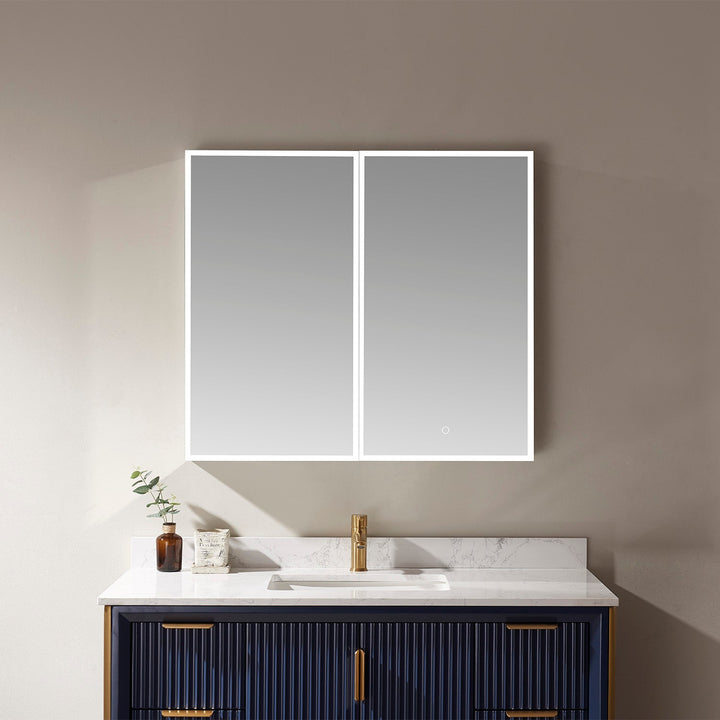 Vinnova 36" Rectangle Frameless Lighted Medicine Cabinet Wall Mounted Mirror