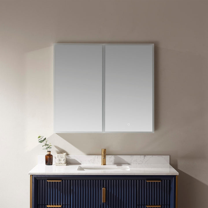 Vinnova 36" Rectangle Frameless Lighted Medicine Cabinet Wall Mounted Mirror
