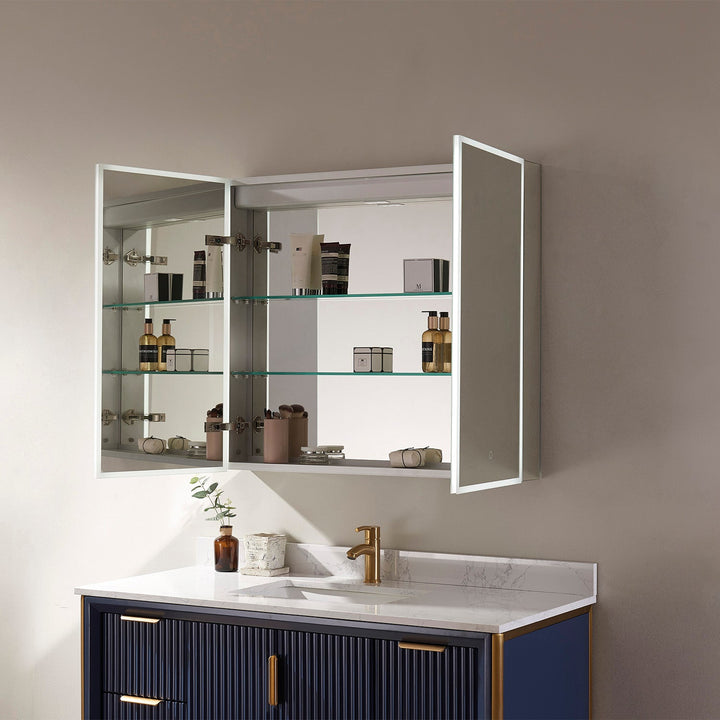 Vinnova 36" Rectangle Frameless Lighted Medicine Cabinet Wall Mounted Mirror