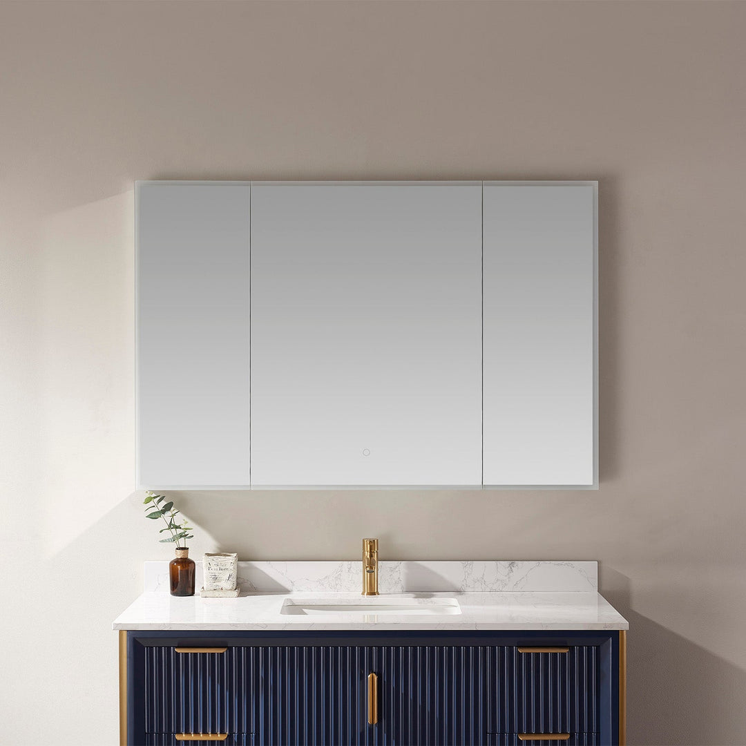 Vinnova 48" Rectangle Frameless Lighted Medicine Cabinet Wall Mounted Mirror