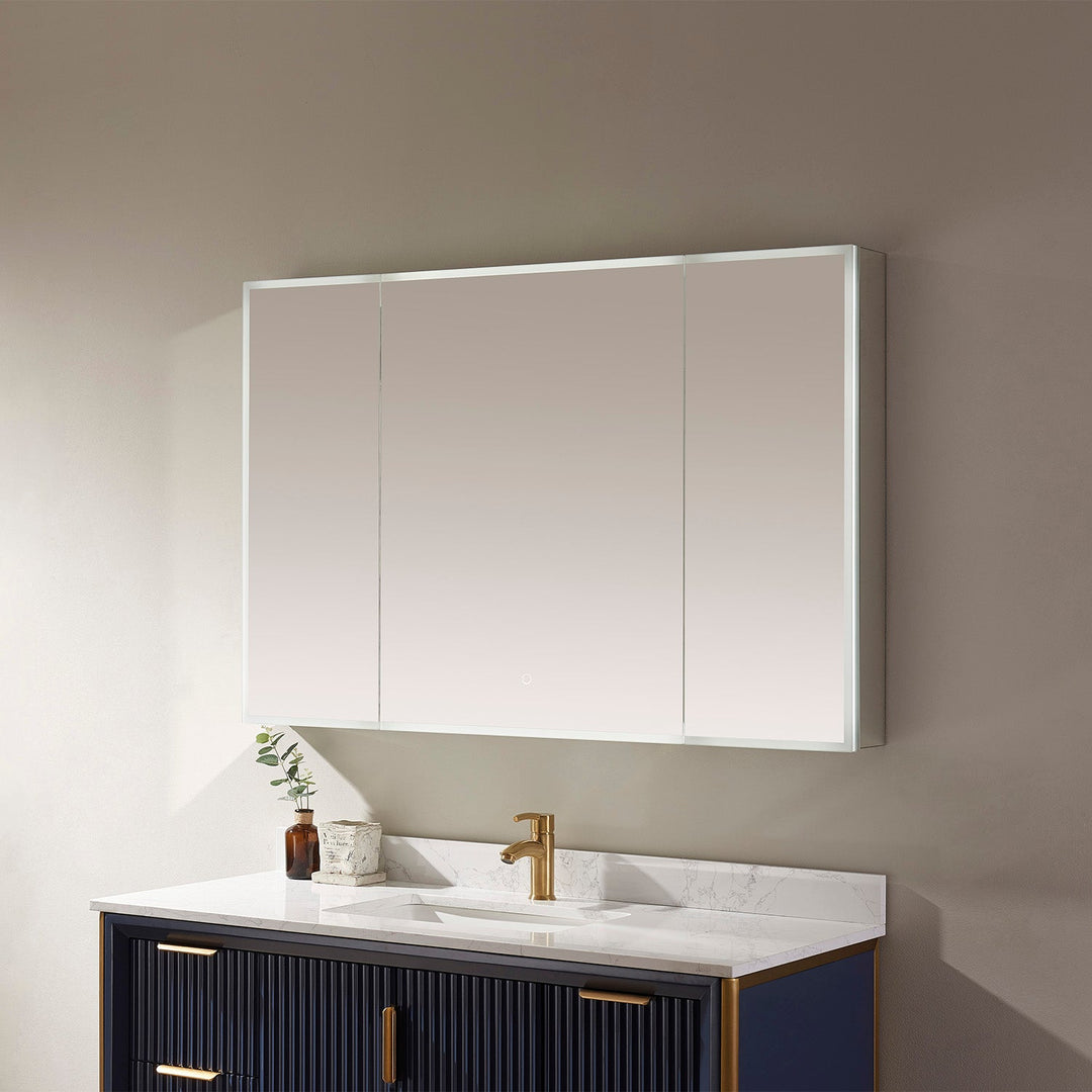 Vinnova 48" Rectangle Frameless Lighted Medicine Cabinet Wall Mounted Mirror