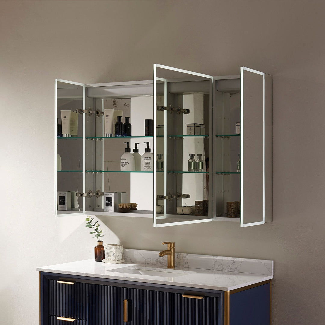 Vinnova 48" Rectangle Frameless Lighted Medicine Cabinet Wall Mounted Mirror