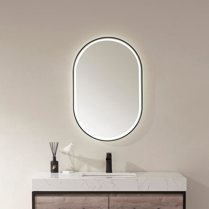 Vinnova 24'' Oval LED Lighted Accent Bathroom/Vanity Wall Mirror
