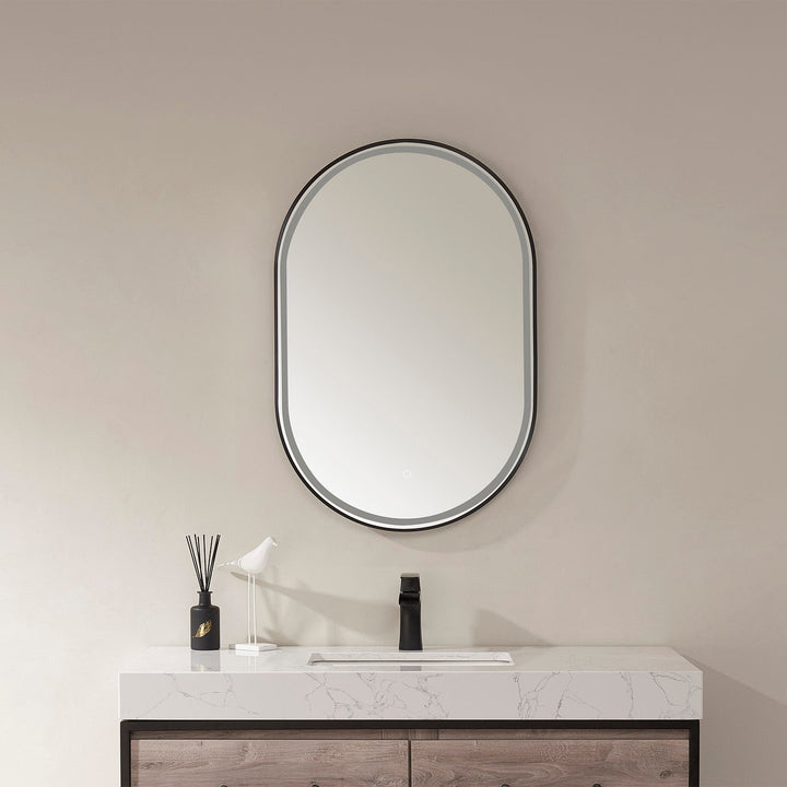 Vinnova 24'' Oval LED Lighted Accent Bathroom/Vanity Wall Mirror