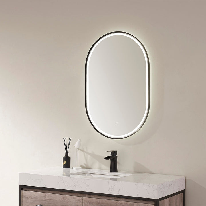 Vinnova 24'' Oval LED Lighted Accent Bathroom/Vanity Wall Mirror