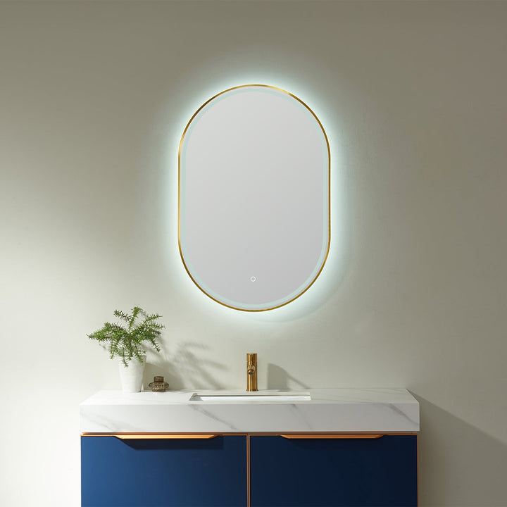 Vinnova 24'' Oval LED Lighted Accent Bathroom/Vanity Wall Mirror