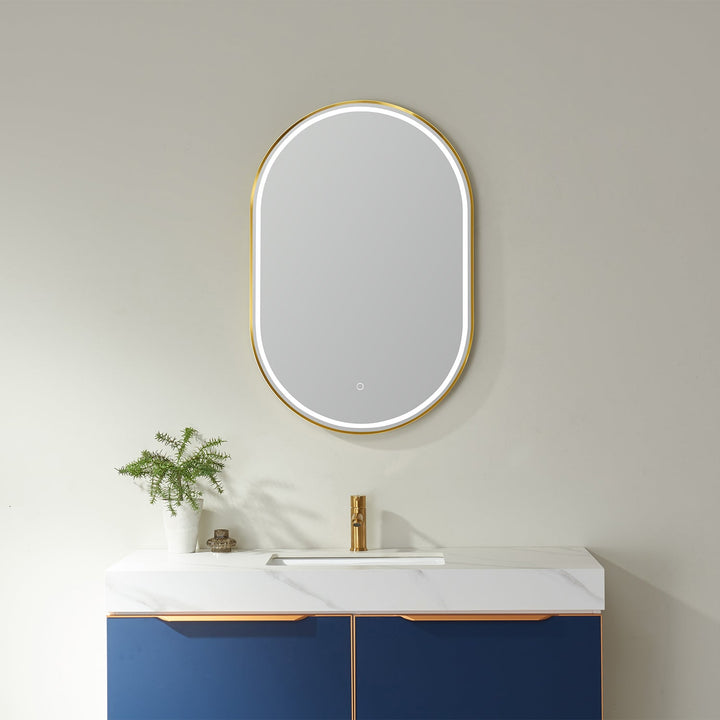 Vinnova 24'' Oval LED Lighted Accent Bathroom/Vanity Wall Mirror