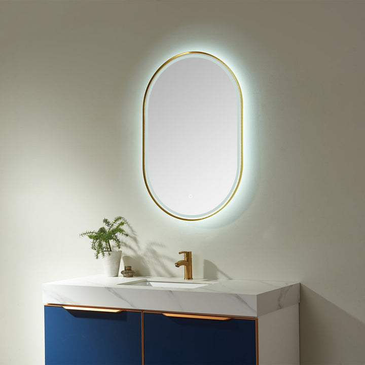 Vinnova 24'' Oval LED Lighted Accent Bathroom/Vanity Wall Mirror
