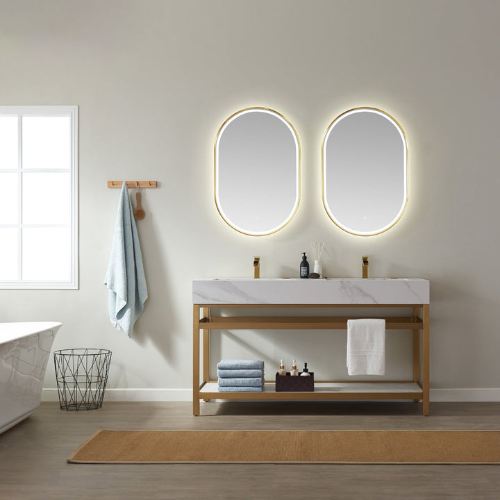 Vinnova 24'' Oval LED Lighted Accent Bathroom/Vanity Wall Mirror