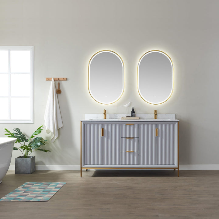 Vinnova 24'' Oval LED Lighted Accent Bathroom/Vanity Wall Mirror