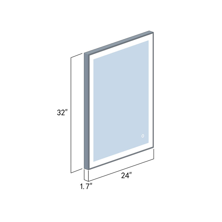 Vinnova 24'' Rectangle LED Lighted Accent Bathroom/Vanity Wall Mirror