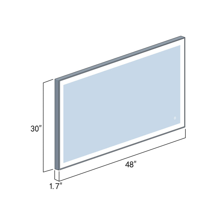 Vinnova 48'' Rectangle LED Lighted Accent Bathroom/Vanity Wall Mirror