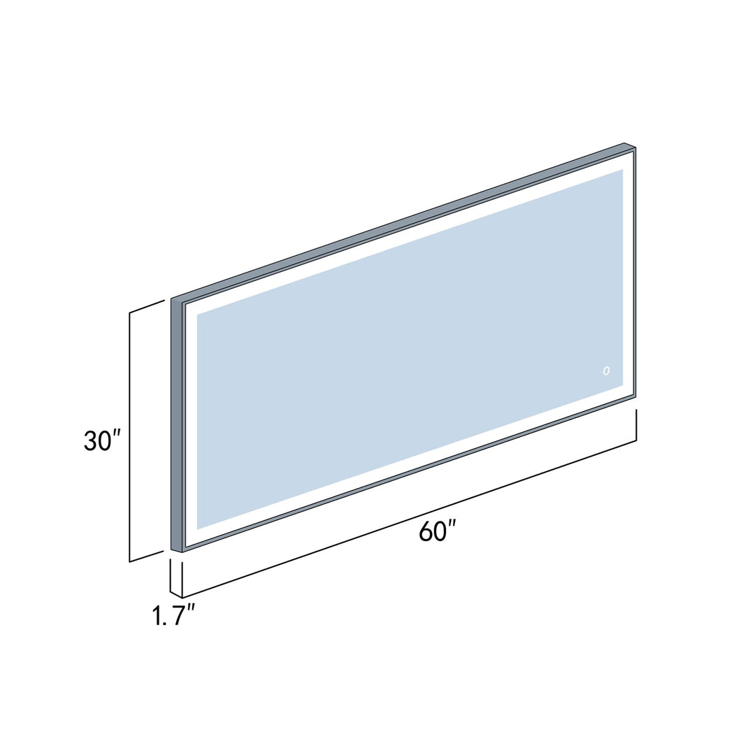 Vinnova 60'' Rectangle LED Lighted Accent Bathroom/Vanity Wall Mirror