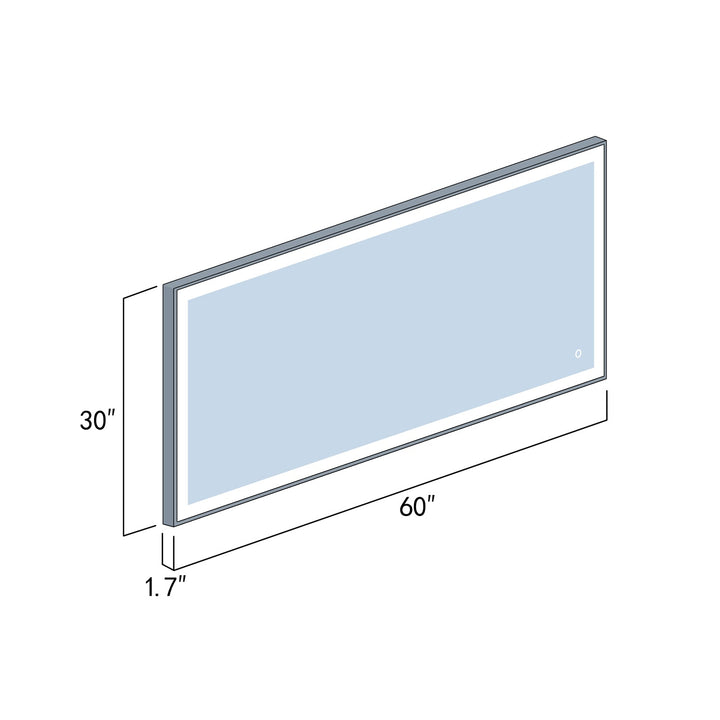 Vinnova 60'' Rectangle LED Lighted Accent Bathroom/Vanity Wall Mirror
