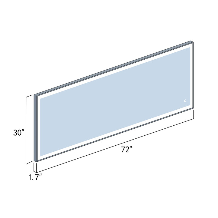 Vinnova 72'' Rectangle LED Lighted Accent Bathroom/Vanity Wall Mirror