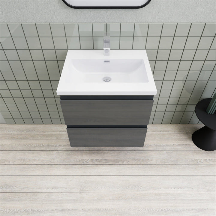 Magpie Floating Vanity in High Gloss Gray (24-84 inches)