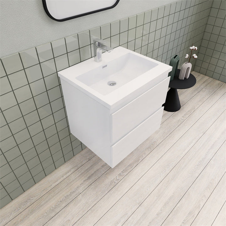 Magpie Floating Vanity in High Gloss White (24-84 inches)