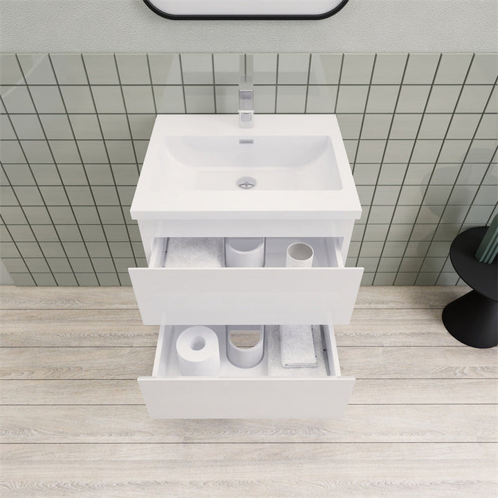 Magpie Floating Vanity in High Gloss White (24-84 inches)