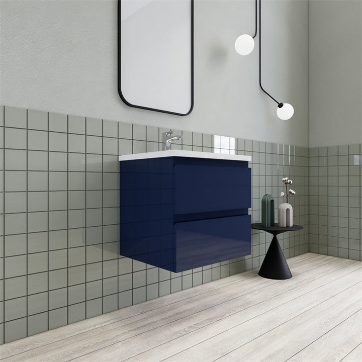 Magpie Floating Vanity in High Gloss Blue (24-84 inches)