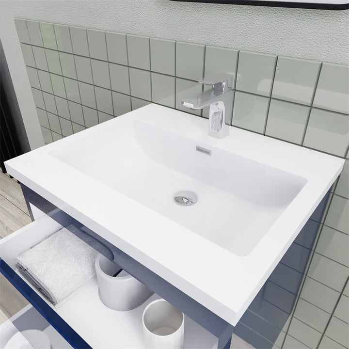Magpie Floating Vanity in High Gloss Blue (24-84 inches)