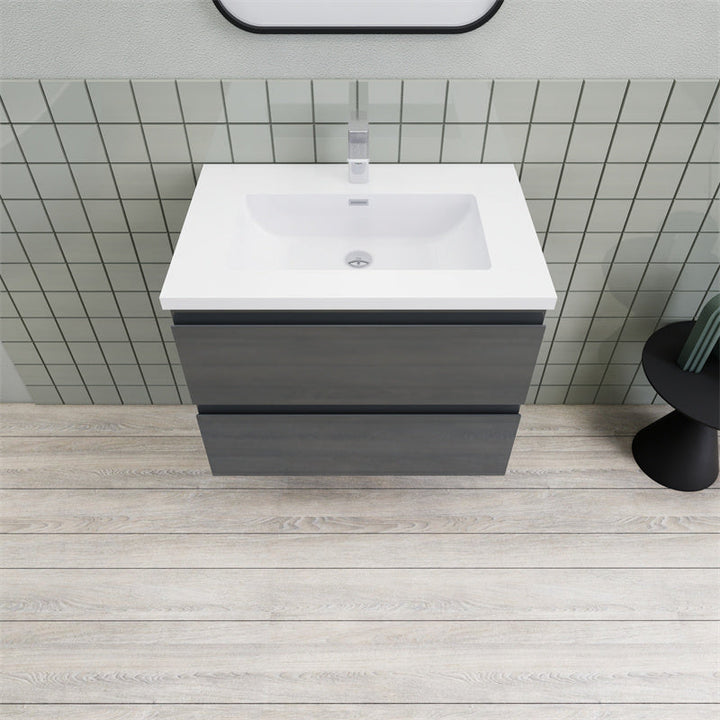 Magpie Floating Vanity in High Gloss Gray (24-84 inches)