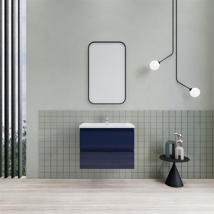 Magpie Floating Vanity in High Gloss Blue (24-84 inches)
