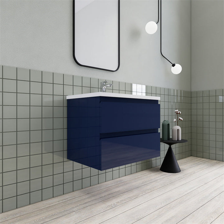Magpie Floating Vanity in High Gloss Blue (24-84 inches)