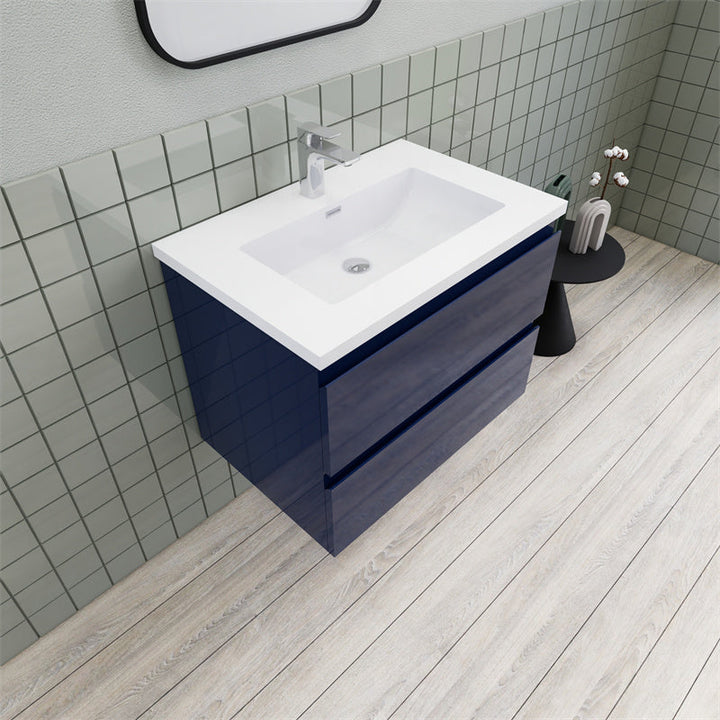 Magpie Floating Vanity in High Gloss Blue (24-84 inches)