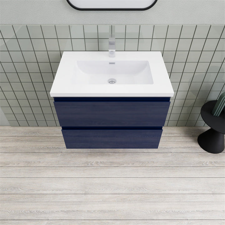 Magpie Floating Vanity in High Gloss Blue (24-84 inches)