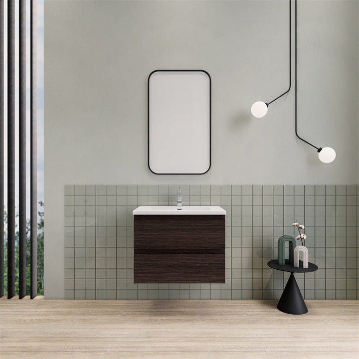 30" Magpie Floating Vanity in Dark Grey Oak