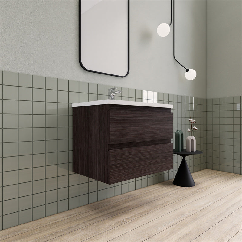 30" Magpie Floating Vanity in Dark Grey Oak