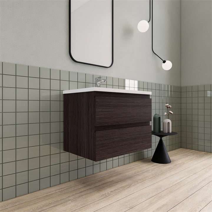 30" Magpie Floating Vanity in Dark Grey Oak