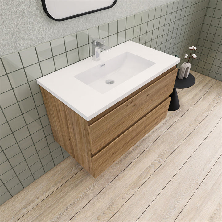 Magpie Floating Vanity in Natural Oak (24-84 inches)