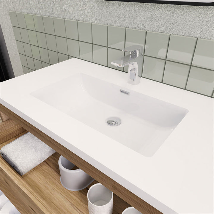 Magpie Floating Vanity in Natural Oak (24-84 inches)