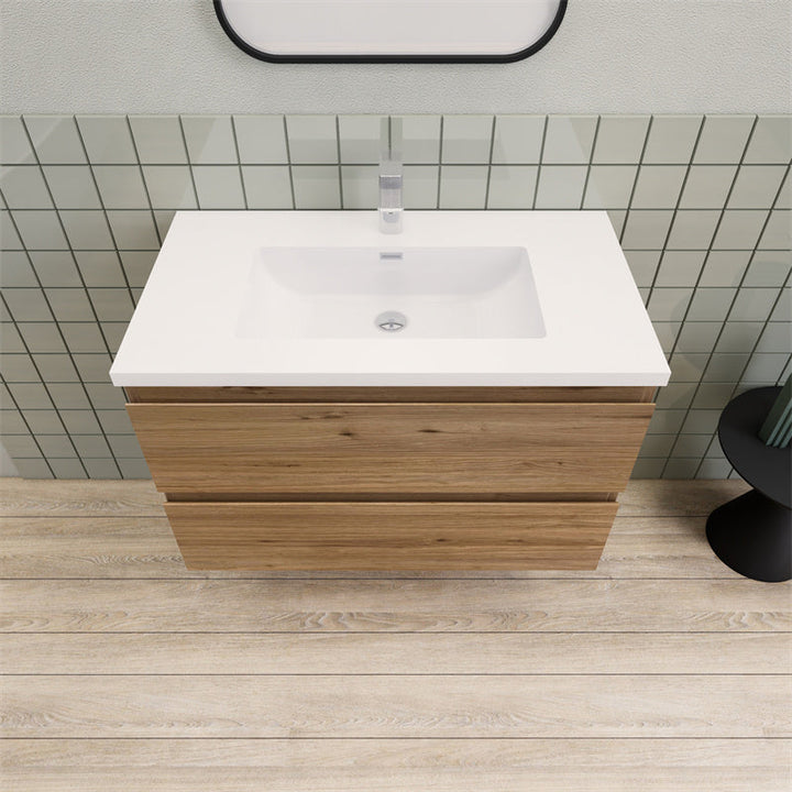 Magpie Floating Vanity in Natural Oak (24-84 inches)