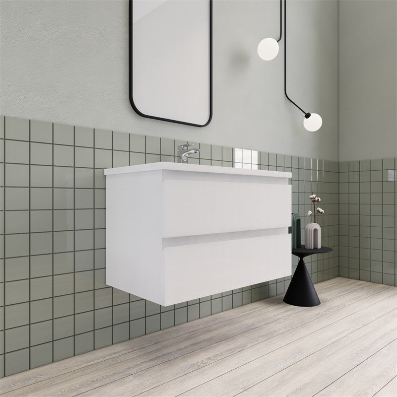 Magpie Floating Vanity in High Gloss White (24-84 inches)