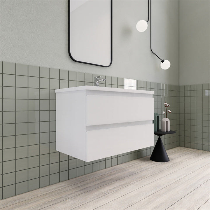 Magpie Floating Vanity in High Gloss White (24-84 inches)